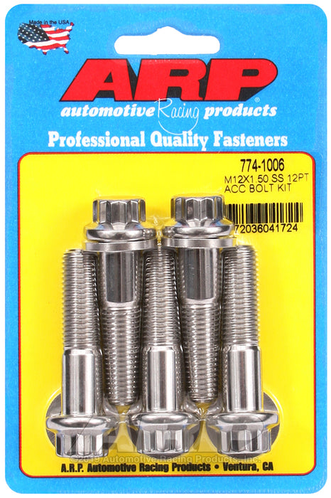 ARP M12 x 1.50 x 50 12pt SS bolts