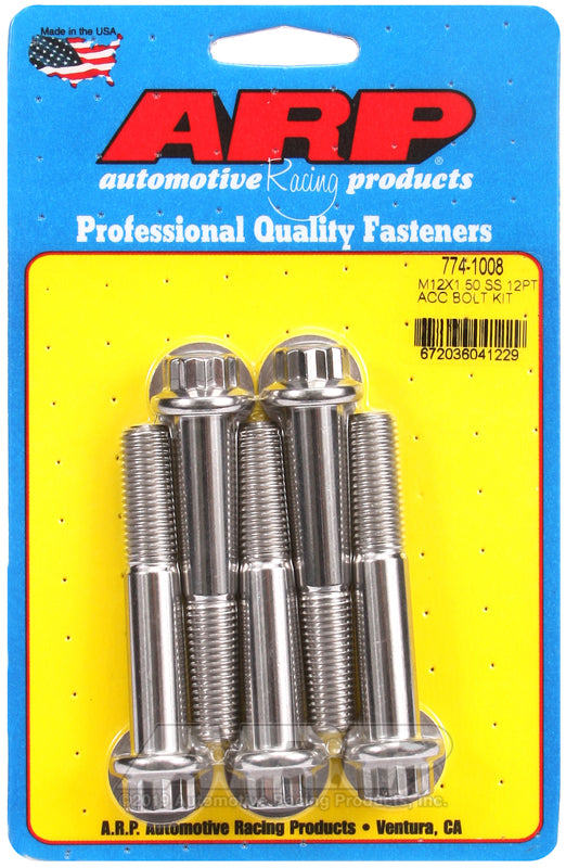 ARP M12 x 1.50 x 70 12pt SS bolts