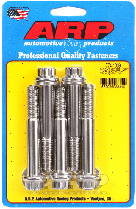 ARP M12 x 1.50 x 80 12pt SS bolts