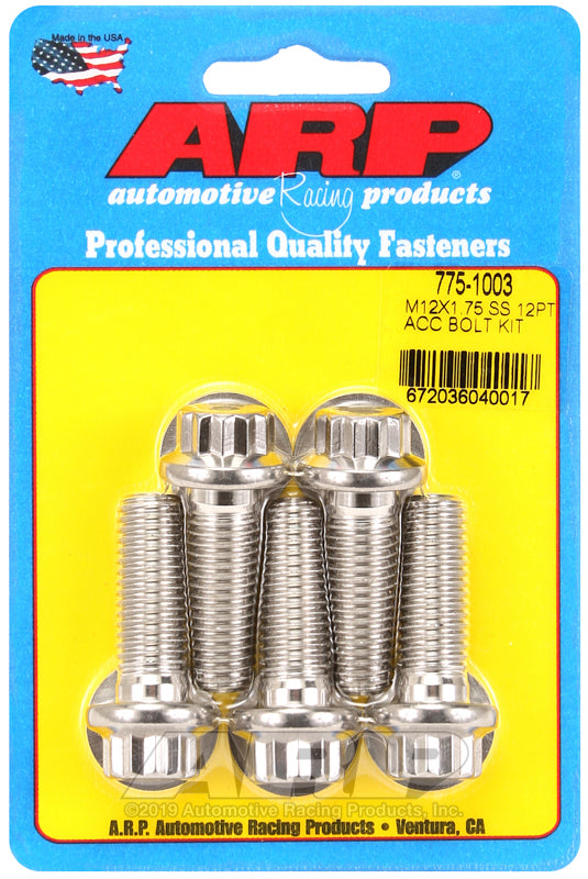 ARP M12 X 1.75 X 35 12pt SS bolts