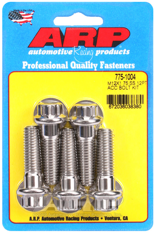 ARP M12 X 1.75 X 40 12pt SS bolts