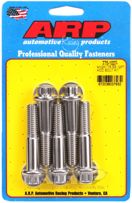 ARP M12 X 1.75 X 60 12pt SS bolts