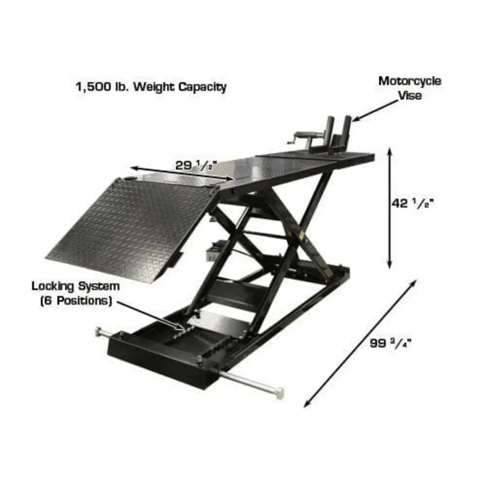 Atlas HI-RISE 1500 Motorcycle/ATV Lift 1,500 lb Capacity - Mechanic Super Store