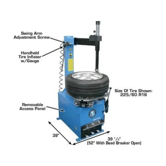 Atlas TC221 Tire Changer + WB11 Wheel Balancer Economy Combo Package - Mechanic Super Store
