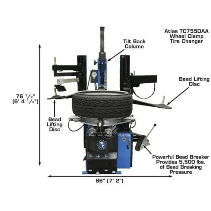 Atlas TC755 Tire Changer with Dual Arms - Mechanic Super Store