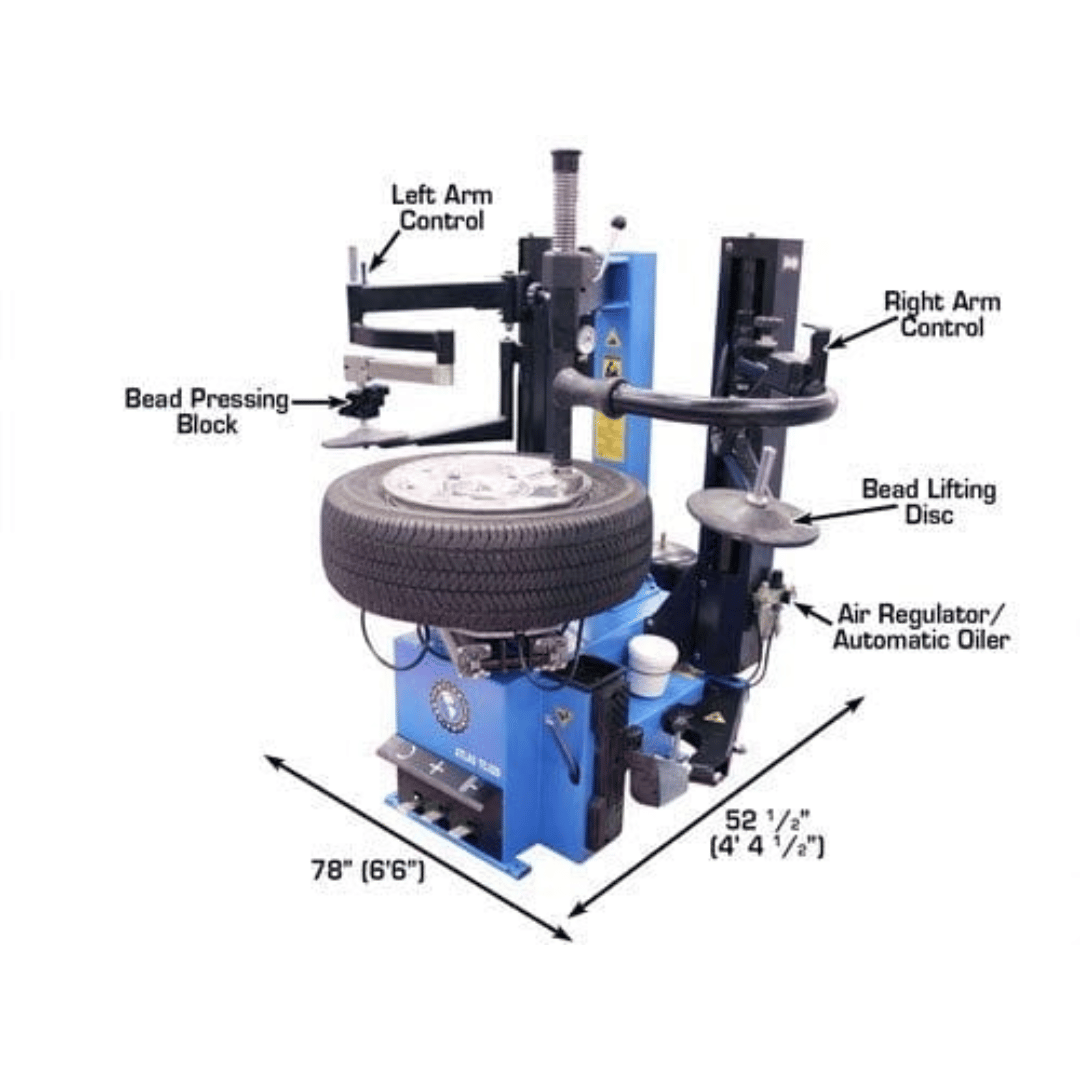 Atlas TC229 Rim-Clamp Tire Changer with Dual Arms