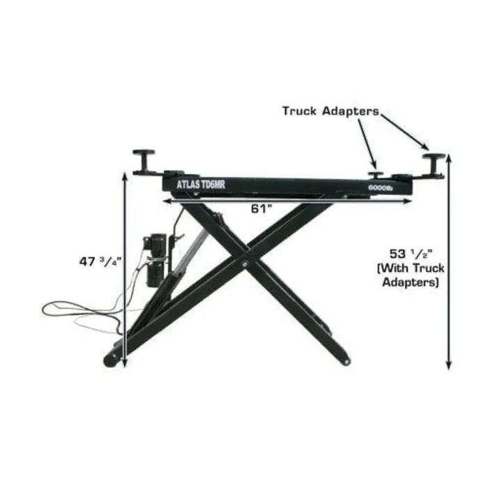 Atlas 6MR Portable Mid-Rise Scissor Lift 6,000 lb Capacity - Mechanic Super Store