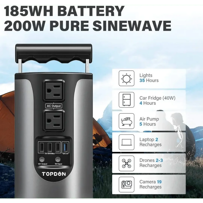 Topdon USA Hurricano200 Portable Lithium Power Station - Mechanic Super Store