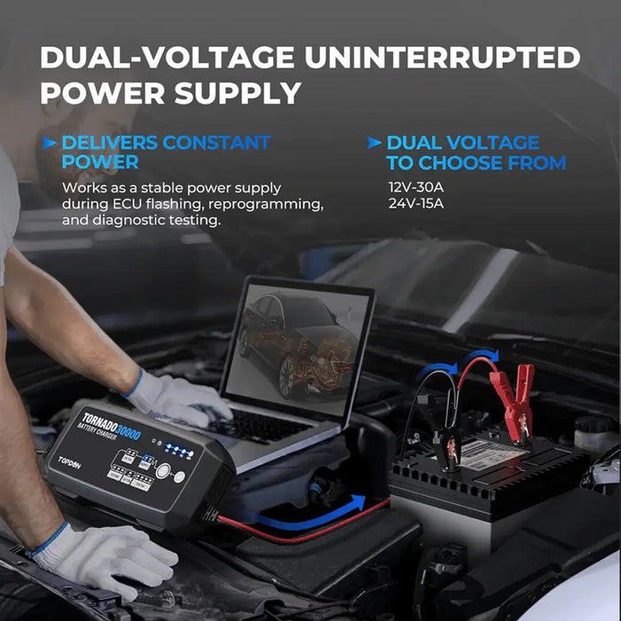 Topdon USA Tornado30000 Smart Battery Charger - Mechanic Super Store