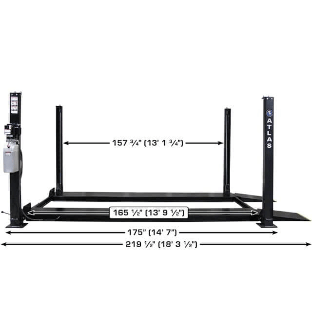 Atlas ALI Certified APEX 8 4-Post Lift + RJ35 Sliding Jacks Combo