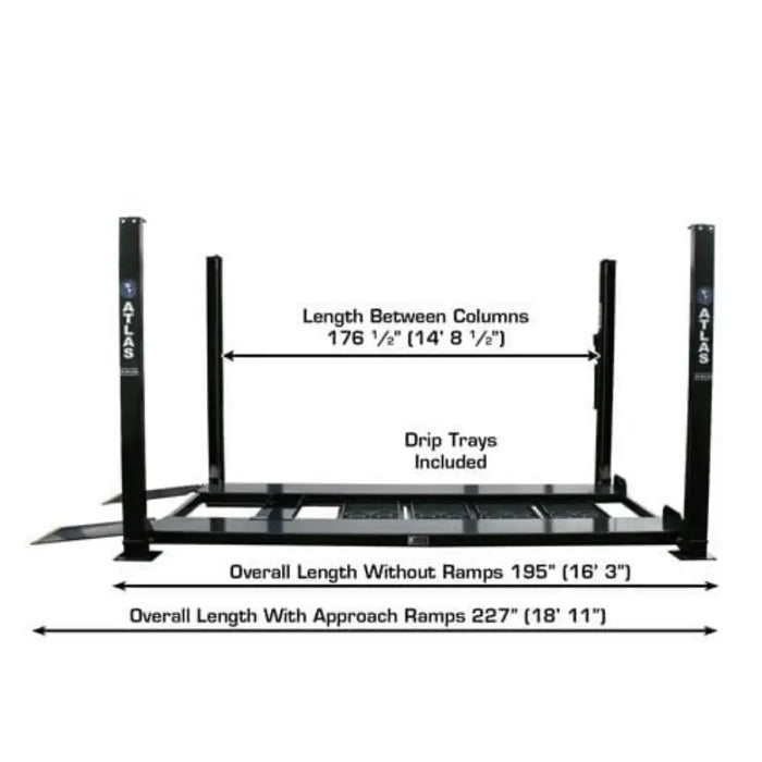 Atlas PRO8000EXT-L Extra Tall/Long Portable 8000lb 4 Lift - Mechanic Super Store
