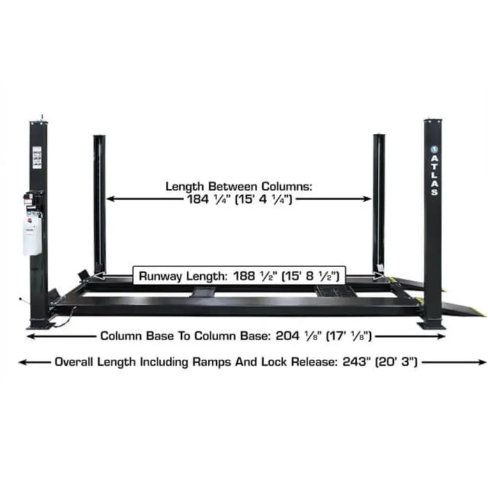 Atlas APEX9 ALI Certified Hobbyist 9,000 lb. Capacity 4-Post Lift - Mechanic Super Store