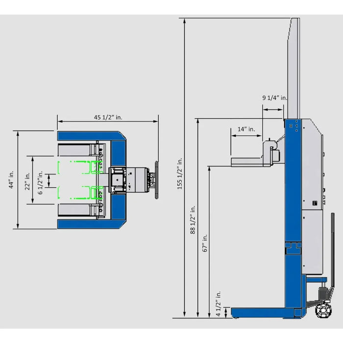 iDEAL MSC-13K-B-452 Mobile Single Column Lift - Mechanic Super Store