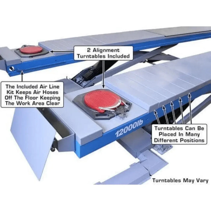 Atlas 12AWFSL Alignment Scissor Lift and RJ-6 Rolling Jack Combo - Mechanic Super Store