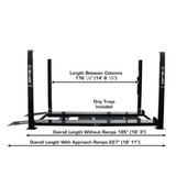 Atlas Garage PRO8000EXT-L 4 Post Lift + RJ35 Sliding Jacks Combo