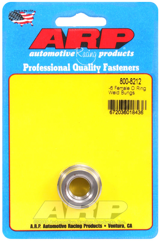 ARP -6 female O ring steel weld bung