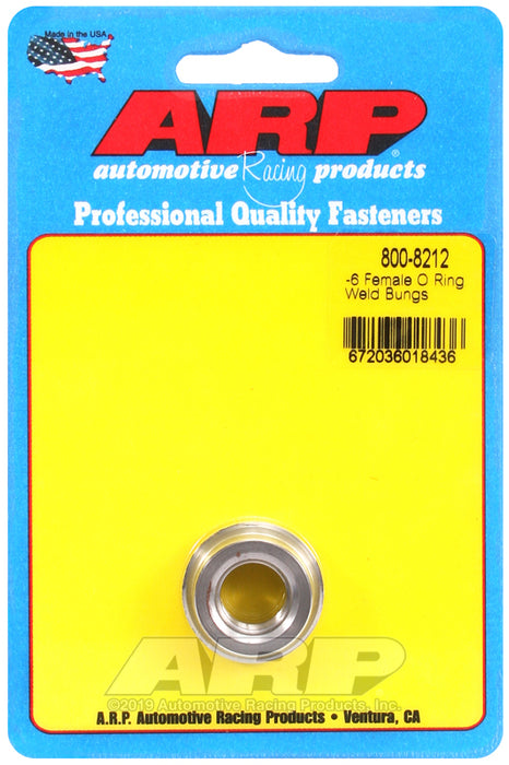 ARP -6 female O ring steel weld bung