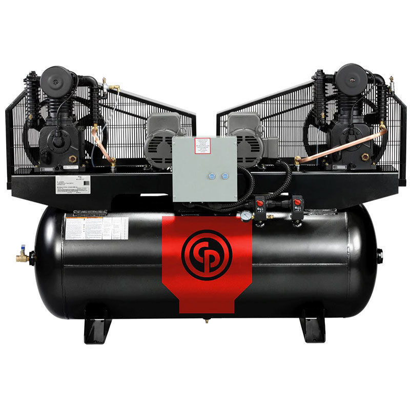 Chicago Pneumatic RCP-C15123D4 8HP 120gal horizontal two-stage electric air compressor