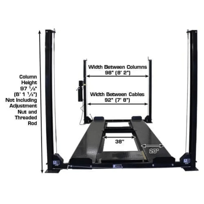 Atlas Garage PRO8000EXT-L 4 Post Lift + RJ35 Sliding Jack Combo - Mechanic Super Store