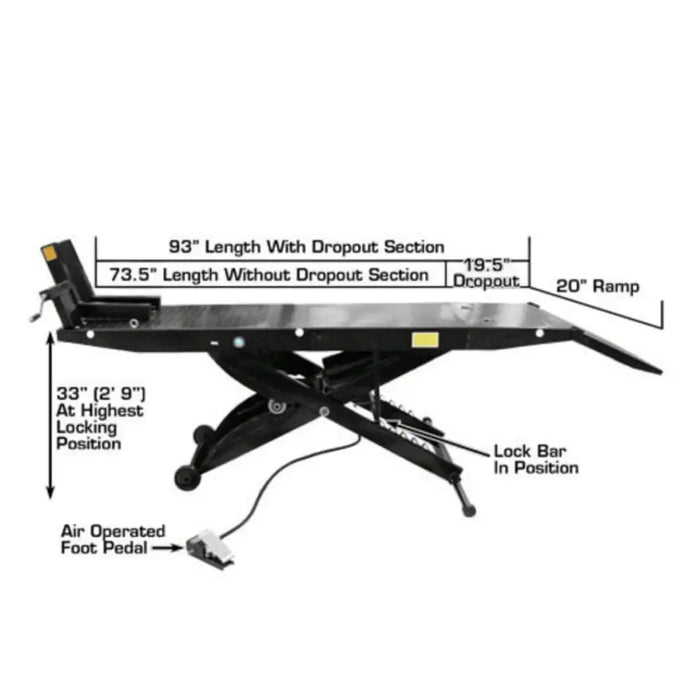 Motorcycle Lift | Atlas Cyclelift Air Operated 1,000 lb Capacity - Mechanic Super Store