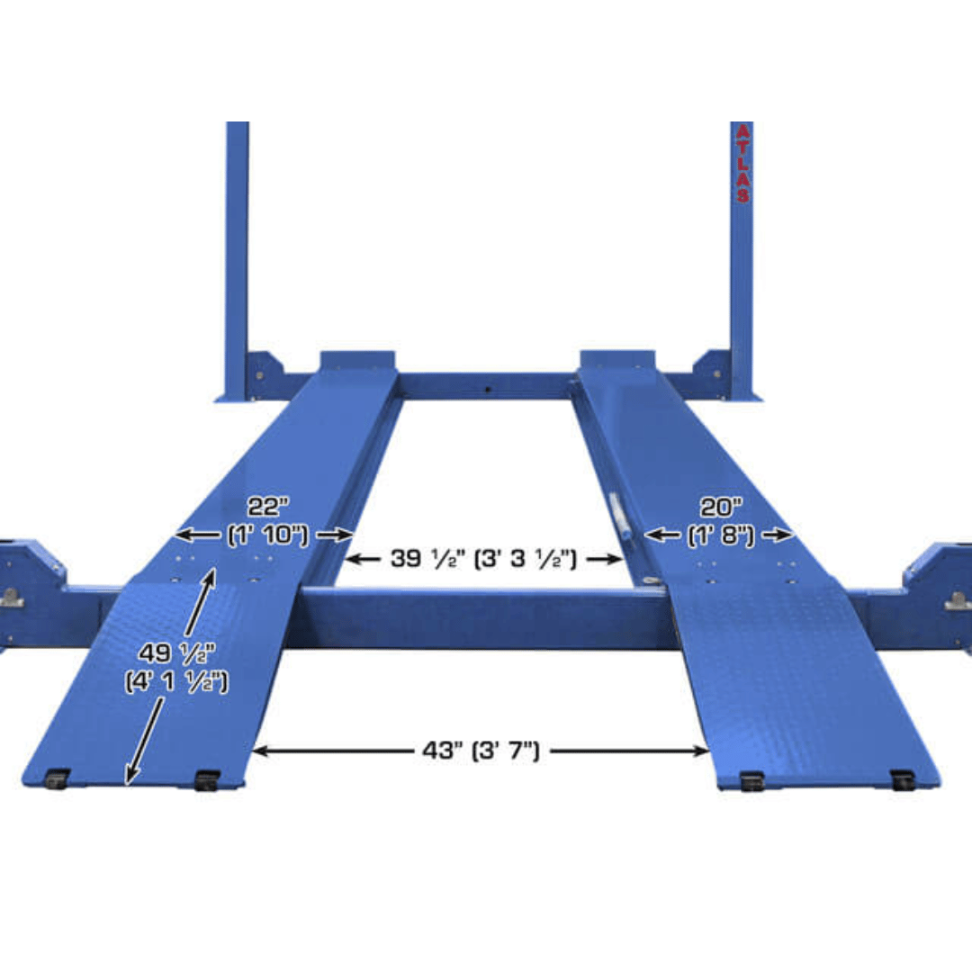 Atlas Platinum PVL14 4-Post Lift + RJ7000 Rolling Bridge Jacks ALI Certified Combo