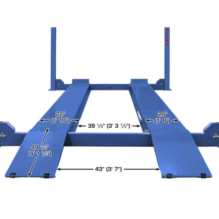 Atlas Platinum 14 4-Post Lift + RJ7000 Rolling Bridge Jack Combo - Mechanic Super Store