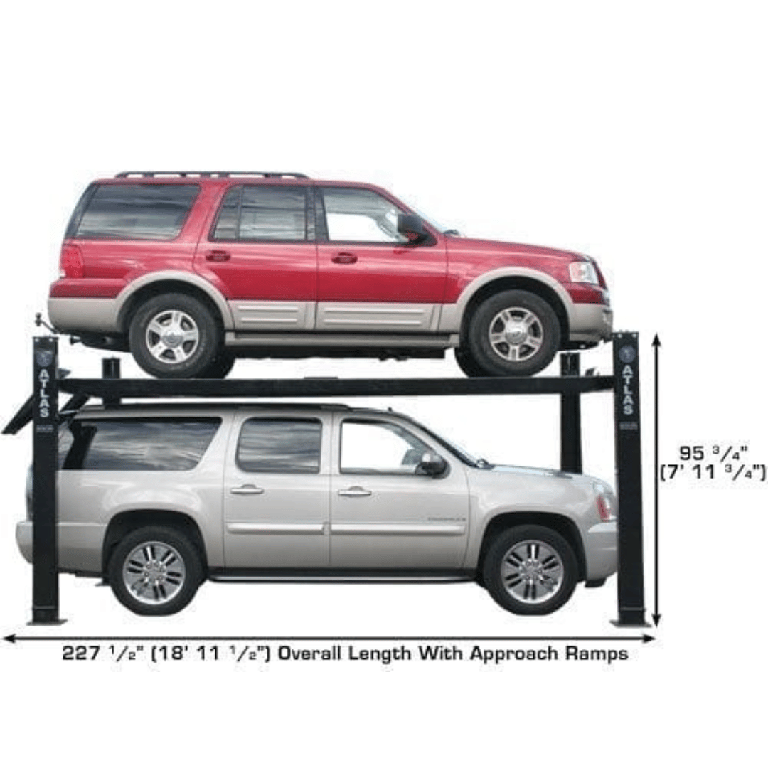 Atlas Garage PRO9000 4 Post Lift + RJ6 Rolling Jacks Combo
