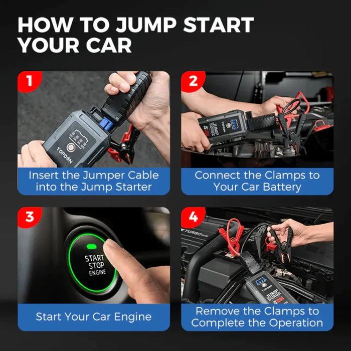 Topdon USA JumpSurge1200 12V Jump Starter & Power Bank - Mechanic Super Store