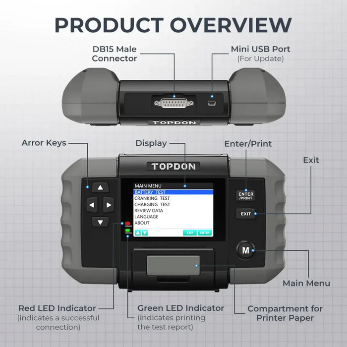 Topdon USA BT600 Battery Tester - Mechanic Super Store
