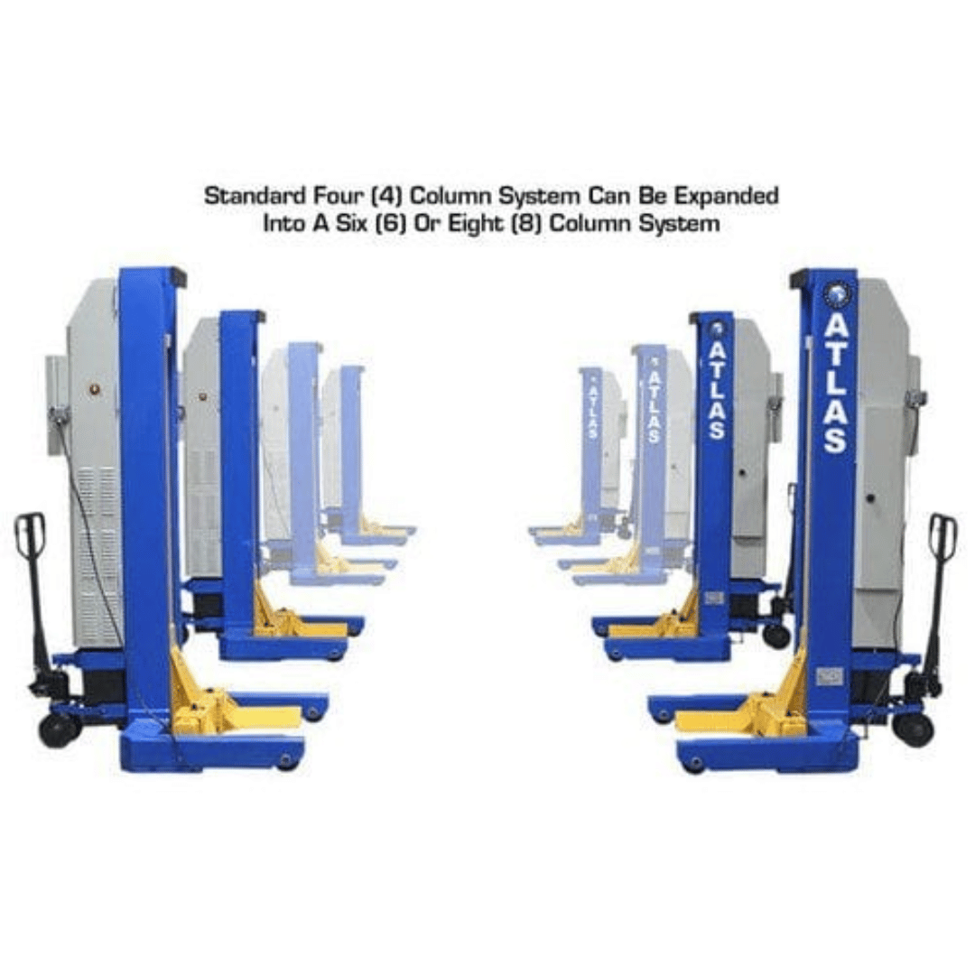 Atlas 74,000 LB. ALI Certified Battery Powered Mobile Column Lift System