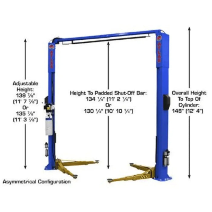 Atlas Platinum PVL10 ALI Certified Commercial Overhead 10,000 lb. Capacity 2 Post Car Lift - Mechanic Super Store