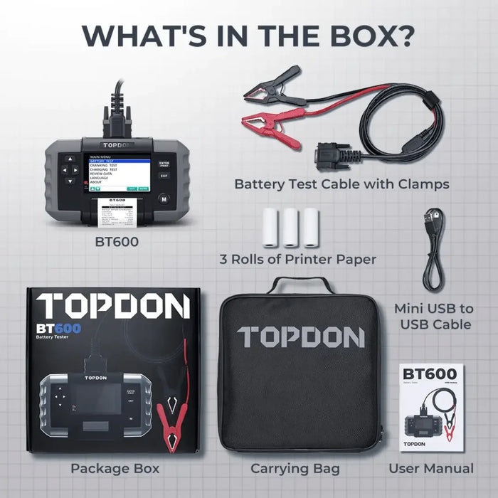 Topdon USA BT600 Battery Tester - Mechanic Super Store