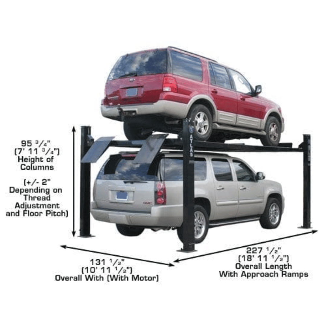 Atlas Garage PRO9000 4 Post Lift + RJ6 Rolling Jacks Combo
