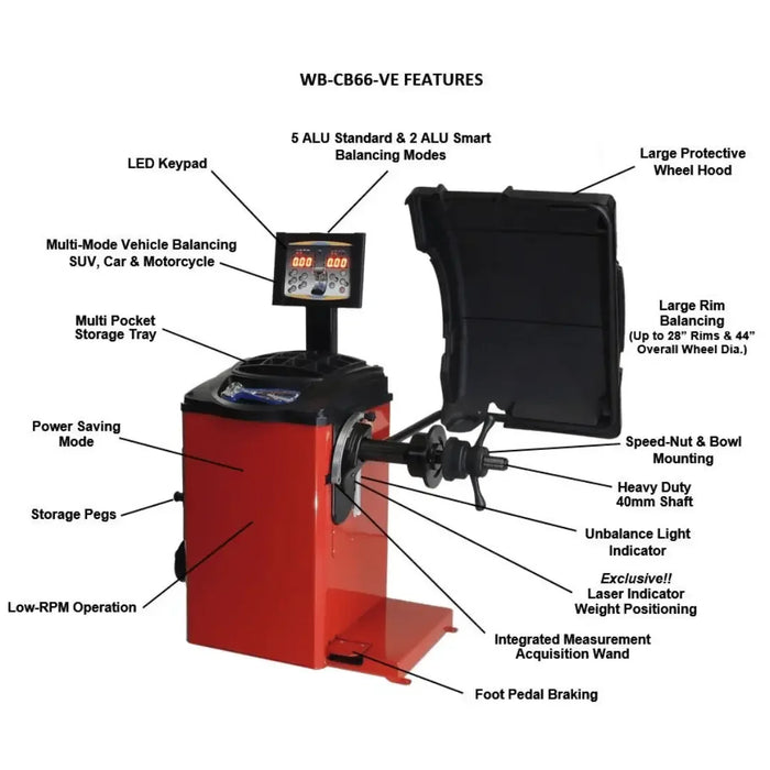 Valor WB-CB66-VE Wheel Balancer - Mechanic Super Store