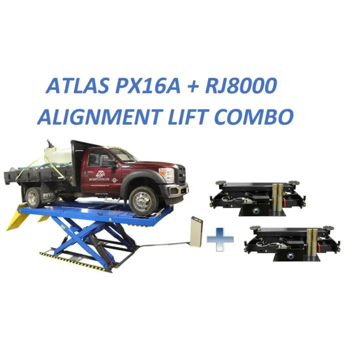 Atlas PX16A Scissor Alignment Lift and RJ8 Rolling Jack Combo - Mechanic Super Store