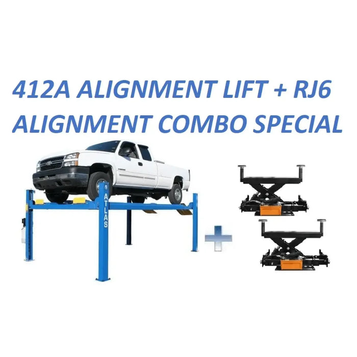 Atlas ATTD-412A Alignment Lift + RJ6 Rolling Jacks Combo - Mechanic Super Store