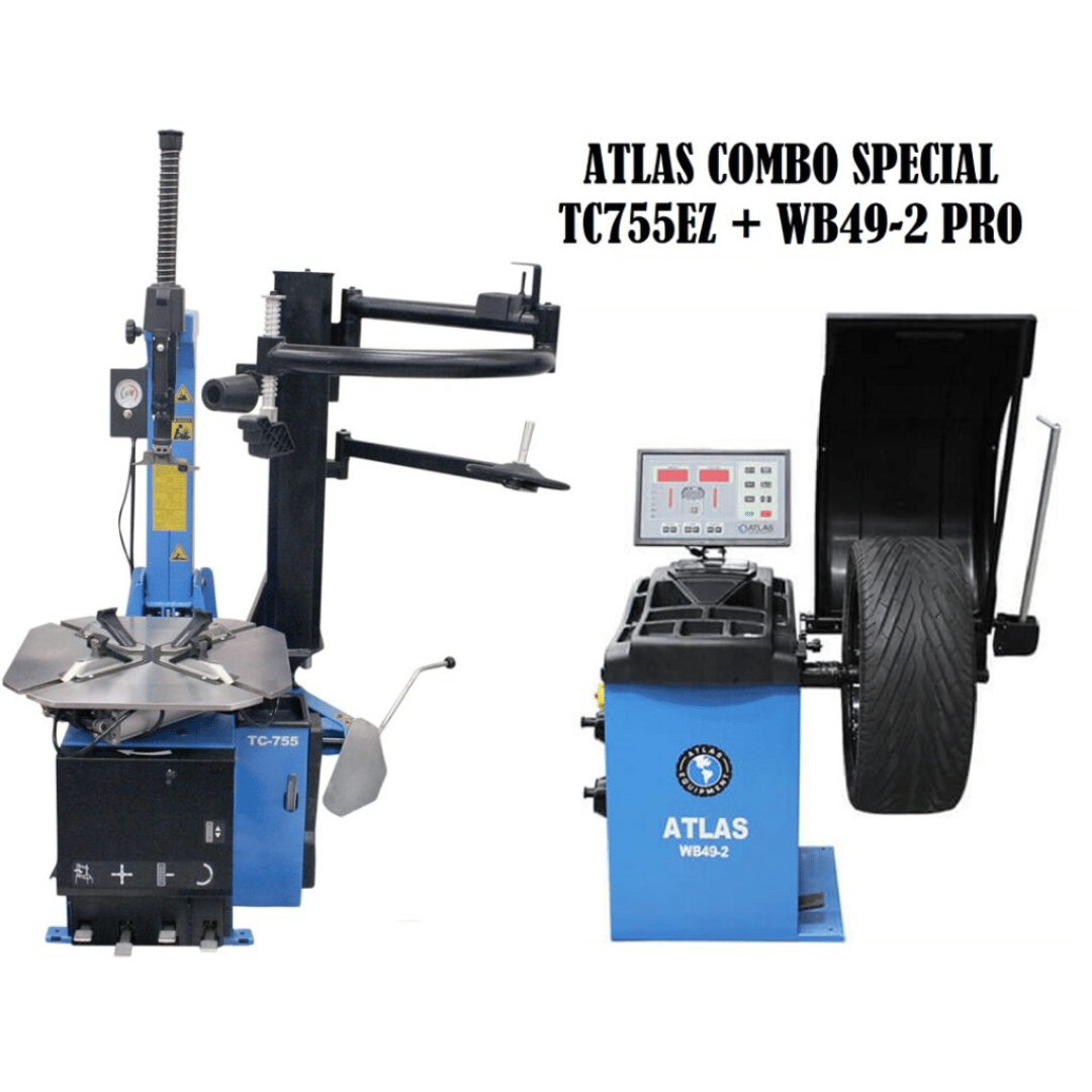Atlas TC755EZ Tire Changer + WB49-2 Wheel Balancer Combo Package