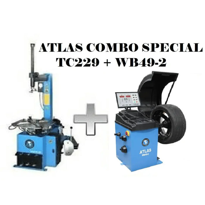 Atlas TC229 Tire Changer + WB49-2 Wheel Balancer Combo Package - Mechanic Super Store