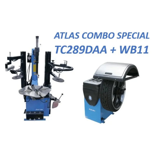 Atlas TC289DAA Tire Changer + WB11 Wheel Balancer Combo Package - Mechanic Super Store