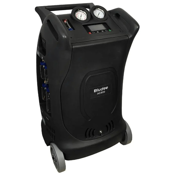 Bludee AC800 Premium Recovery Recycle Recharge Machine for R134A Refrigerant on a white background - Mechanic Super Store