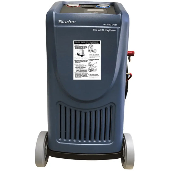 Bludee AC400Di Auto Recovery Recycle Recharge Dual Machine For Both R134A and R1234YF with Identifier - Mechanic Super Store