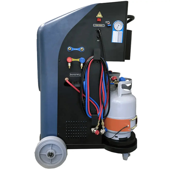 Bludee AC400Di Auto Recovery Recycle Recharge Dual Machine For Both R134A and R1234YF with Identifier shown on the side view- Mechanic Super Store