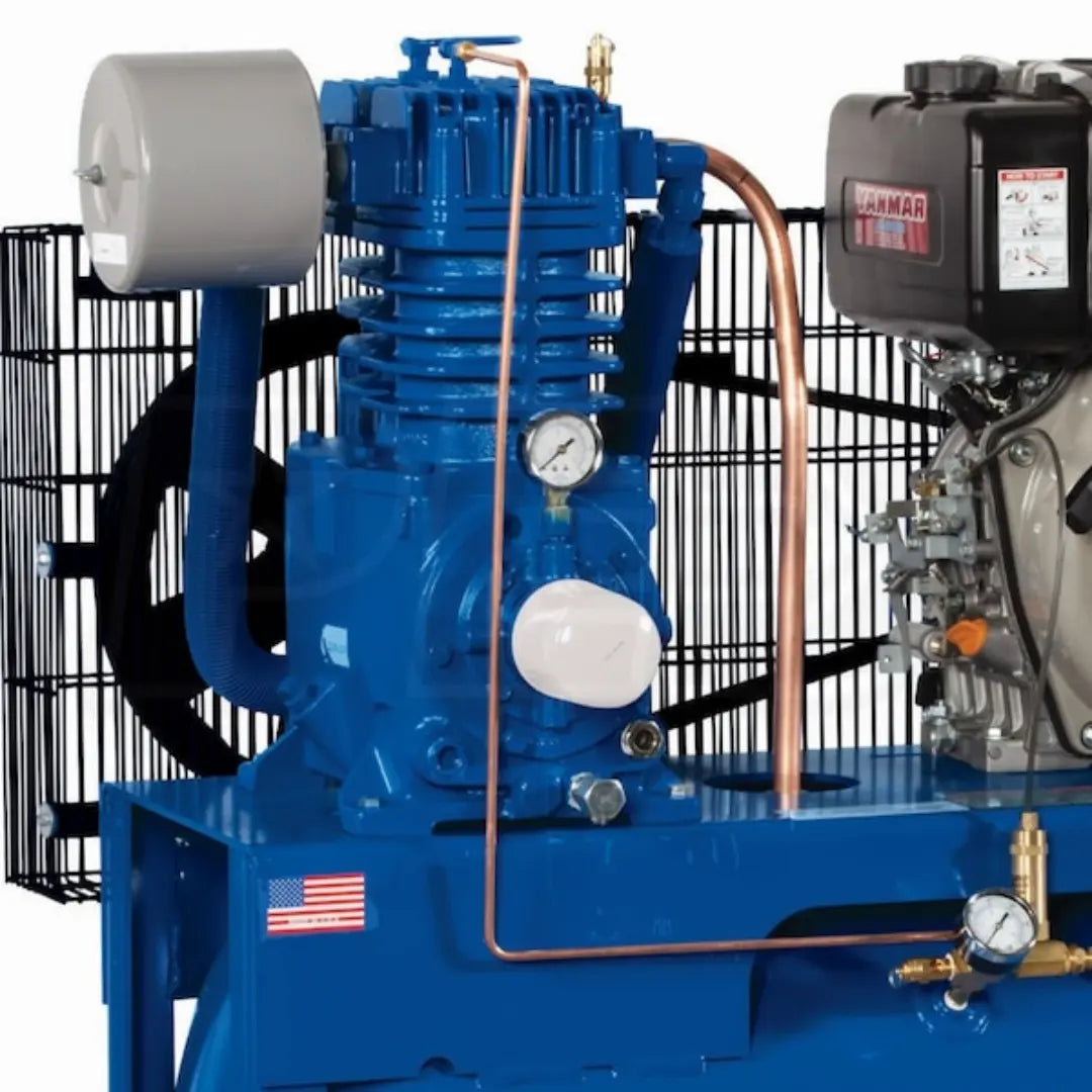 Quincy QP 10-HP 30-Gallon Pressure Lubricated Two-Stage Truck Mount Air Compressor w/ Electric Start Yanmar Diesel Engine