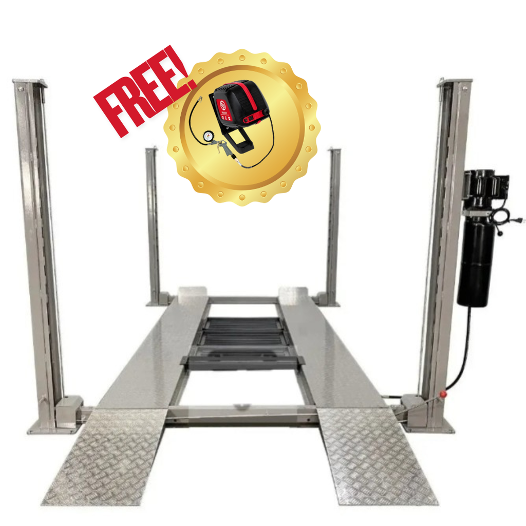Triumph 4 post car lift for garage with an offer of a free wall mounted air compressor