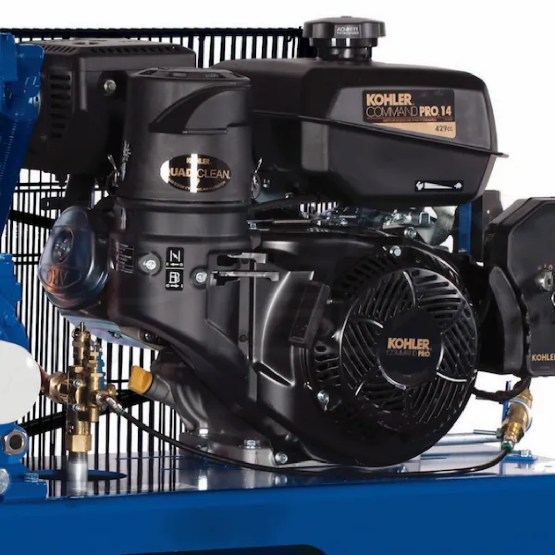 Quincy QP 14-HP 30-Gallon Pressure Lubricated Two-Stage Truck Mount Air Compressor w/ Electric Start Kohler Engine