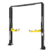 10,000 lb Capacity GrandPrix GP-10C 2 Post Lift on a halo lift white background. - Mechanic Super Store