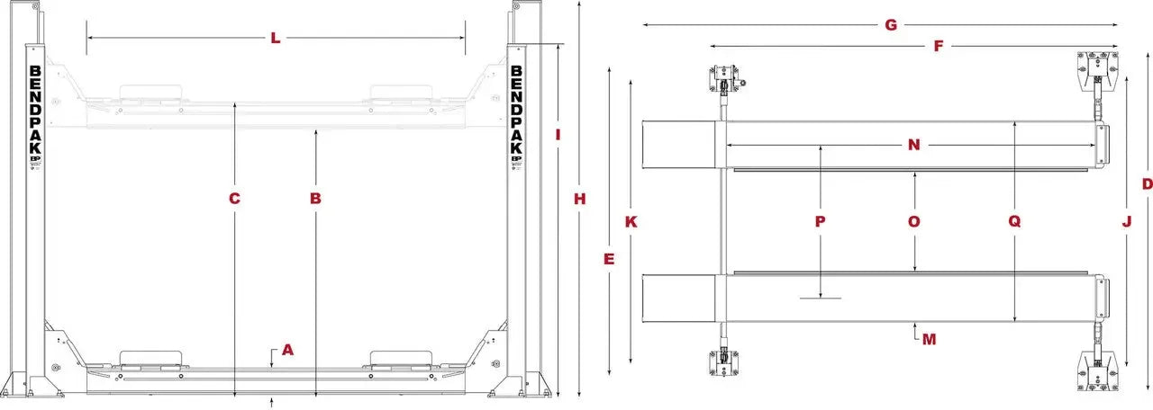 BendPak HD-9AE 9,000 lb. 4 Post Alignment Lift - Mechanic Super Store