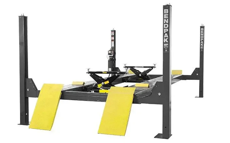 BendPak HDS-14 14,000 lb. 4 Post Lift on a white background- Mechanic Super Store