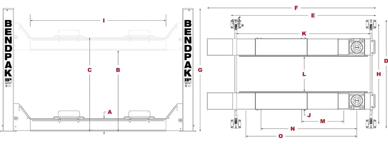 BendPak HDS-18EA 18,000 lb. 4 Post Alignment Lift - Mechanic Super Store