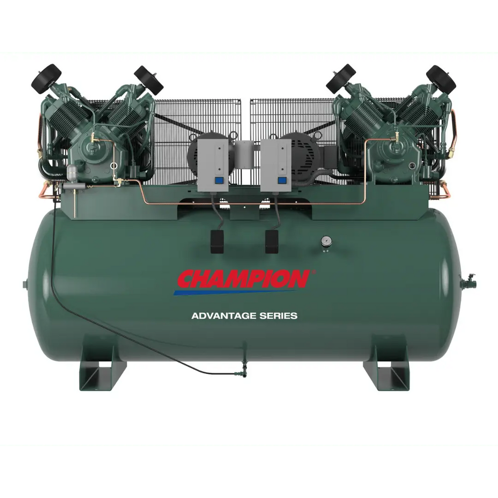 Champion HR10D-24ADV 10 HP Horizontal Tank Duplex Air Compressor Champion